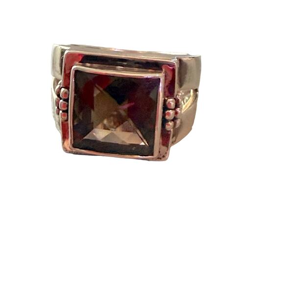 Michael Dawkins 925 Sterling Silver Smokey Quartz Ring Size 5.75 - Picture 1 of 15